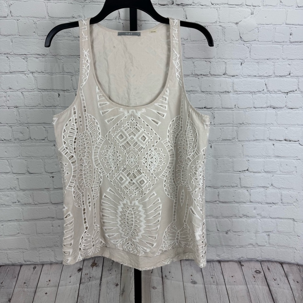 Tart Cream Laser-Cut Tank Top